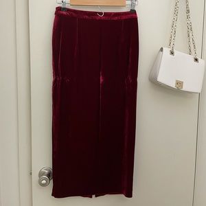 Boden Velvet Red Midi Skirt
